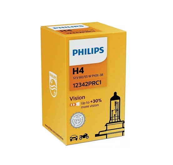 Лампа H4 12V-60/55W Vision (P43t) Philips