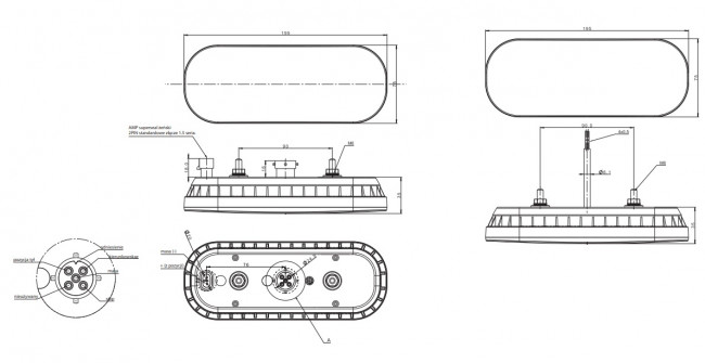 Фонарь задний 3-позиционный фонарь FT-320 DI LED