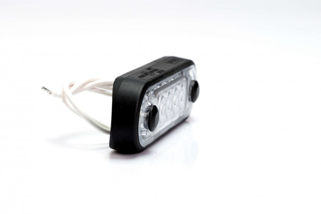 Габаритный светодиодный фонарь FT-073 B LED белый 12-36V, провод 0,5м, прокладка на плоскость и трубу Габаритный светодиодный фонарь FT-073 B LED белый 12-36V, провод 0,5м, прокладка на плоскость и трубу