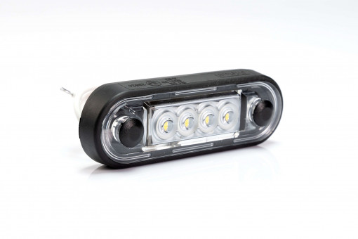 Габаритный светодиодный фонарь FT-073 C LED красный 12-36V, провод 0,5м, прокладка на плоскость и трубу Габаритный светодиодный фонарь FT-073 C LED красный 12-36V, провод 0,5м, прокладка на плоскость и трубу