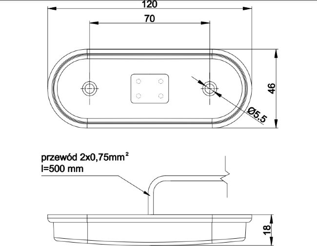 Габаритный светодиодный фонарь FT-020 Z желтый Габаритный светодиодный фонарь FT-020 Z желтый