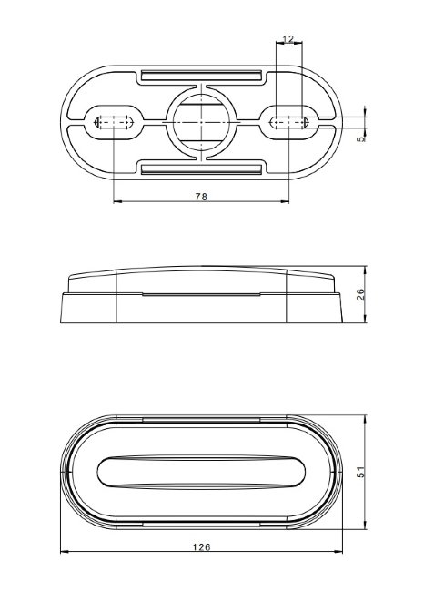 Габаритный светодиодный фонарь FT-070 C красный Габаритный светодиодный фонарь FT-070 C красный